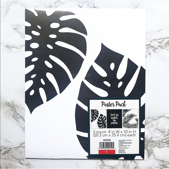 Tropical Monstera Leaf Poster Pack - Black 🖤 - Picture 2 of 3